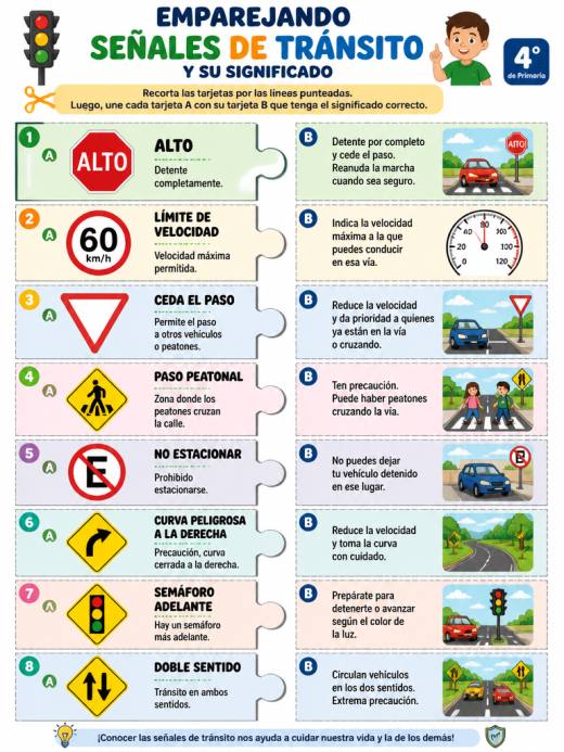 Emparejando Señales de Tránsito y su Significado