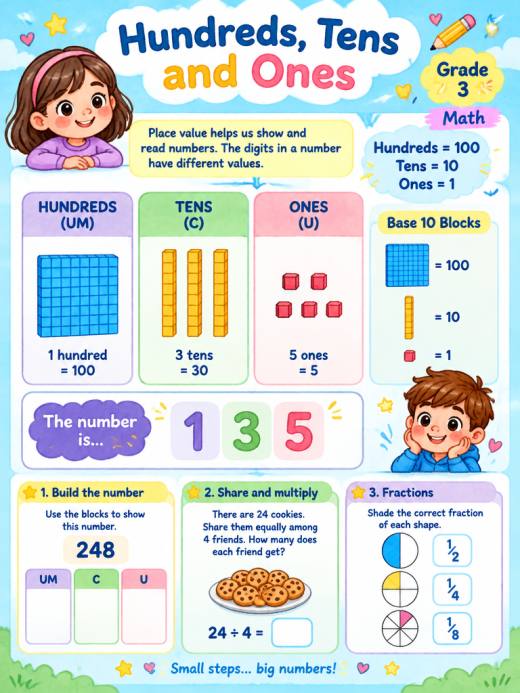 Hundreds, Tens and Ones