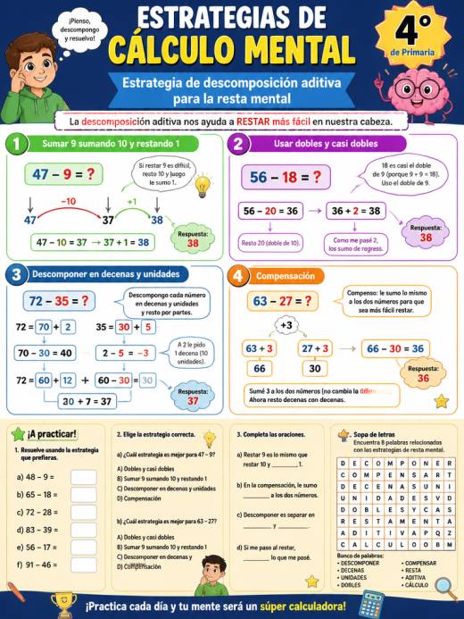 Estrategia de descomposición aditiva para la resta mental
