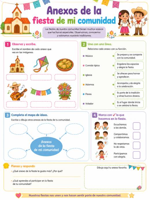 Anexos de la fiesta de mi comunidad (Primaria)