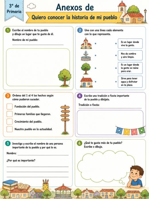 Anexos de Quiero conocer la historia de mi pueblo (3° de Primaria)