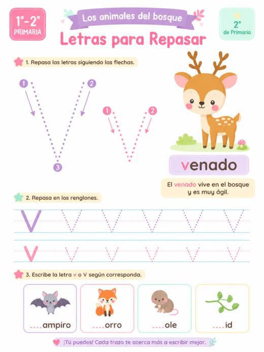 Los animales del bosque – Letras para Repasar