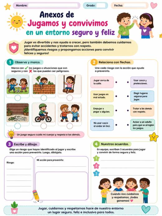 Anexos de Jugamos y convivimos en un entorno seguro y feliz (Primaria)