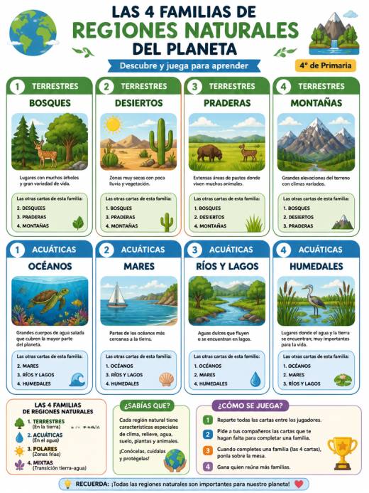 Las 4 Familias de Regiones Naturales del Planeta