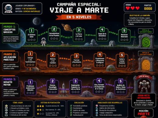 Campaña Espacial: Viaje a Marte en 5 Niveles
