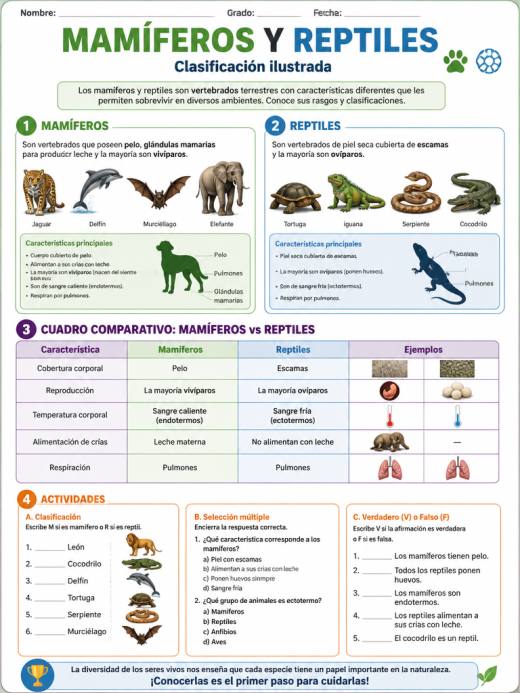 Mamíferos y Reptiles