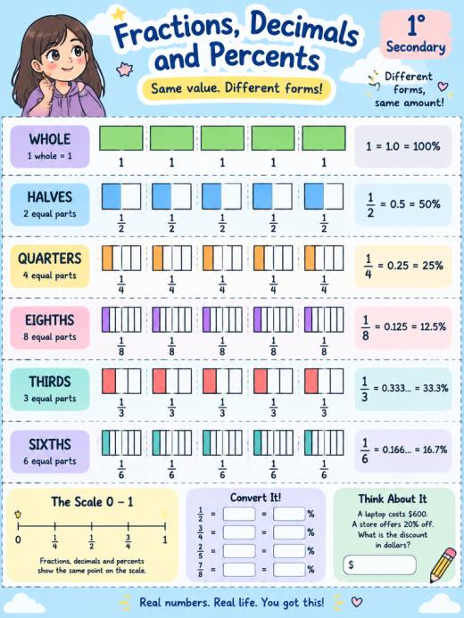 Fractions, Decimals and Percents