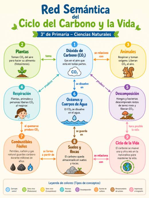 Red Semántica del Ciclo del Carbono y la Vida