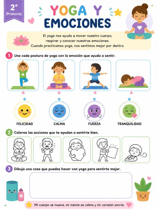 Hoja de Trabajo: YOGA Y  EMOCIONES (2° de Primaria)