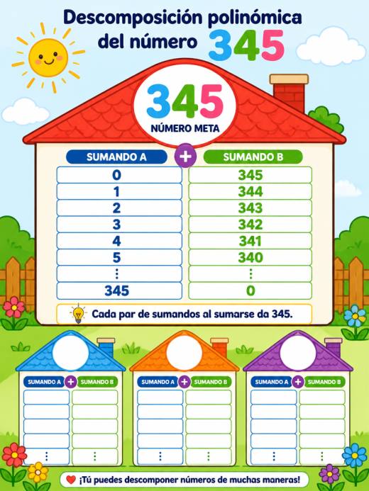 Descomposición polinómica del número 345