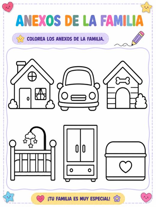 Hoja de Trabajo: Anexos de la familia (2° de Preescolar)