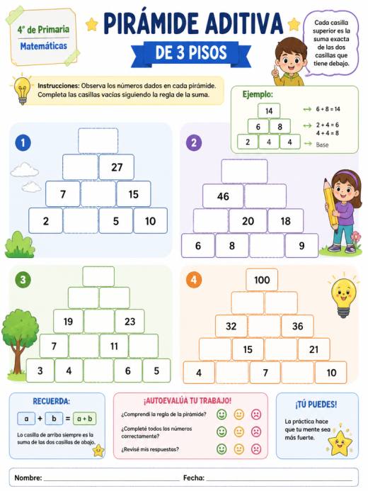 Pirámide multiplicativa de 3 pisos