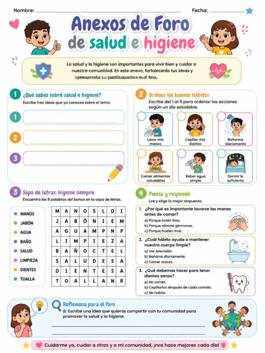 Anexos de Foro de salud e higiene (Primaria)