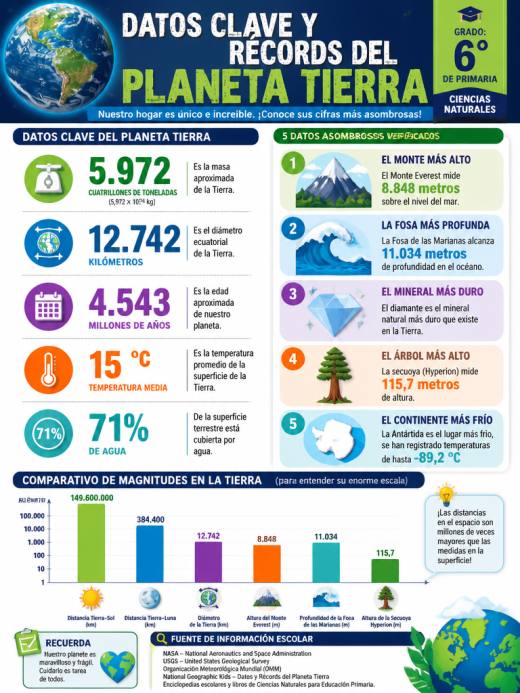 Datos Clave y Récords del Planeta Tierra