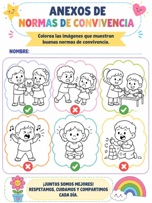 Anexos de normas de convivencia (1° de Preescolar)