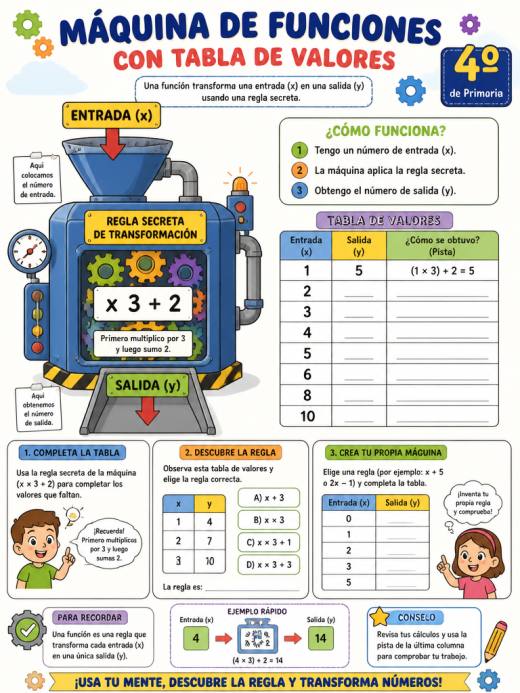 Máquina de funciones con tabla de valores (X y Y)
