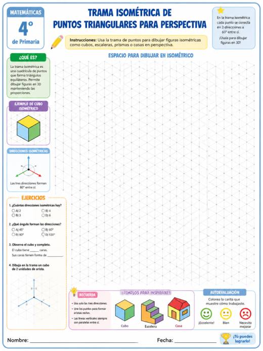 Trama isométrica de puntos triangulares para perspectiva