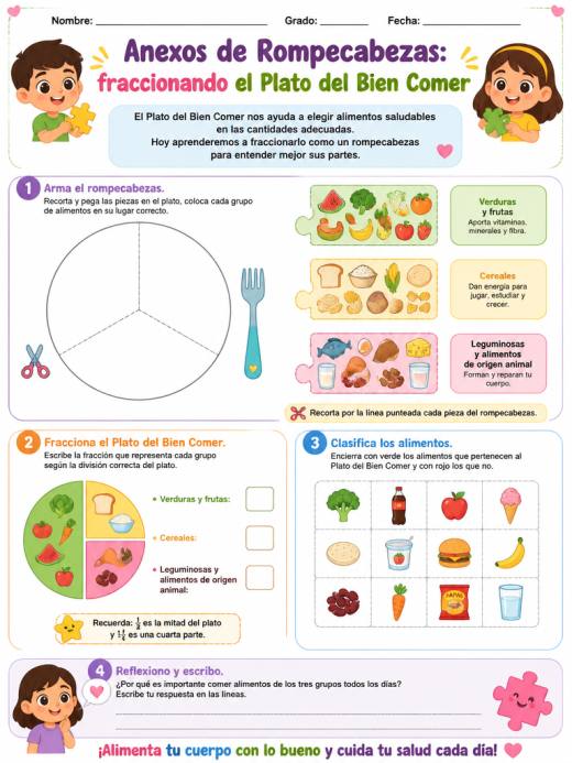 Anexos de Rompecabezas: fraccionando el Plato del Bien Comer (Primaria)