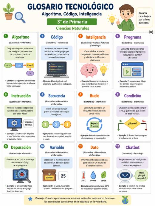 Glosario Tecnológico (Algoritmo, Código, Inteligencia)