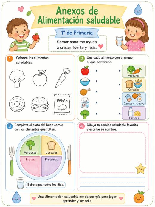 Anexos de Alimentación saludable (1° de Primaria)