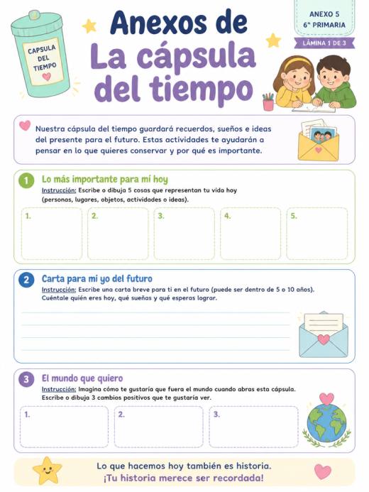 Anexos de La cápsula del tiempo (6° de Primaria)