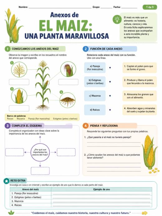 Anexos de EL MAIZ: UNA PLANTA MARAVILLOSA (1° de Secundaria)