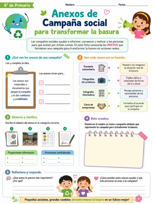 Anexos de Campaña social para transformar la basura (6° de Primaria)