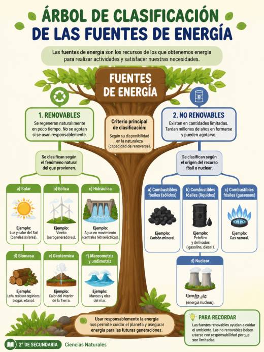 Árbol de Clasificación de las Fuentes de Energía