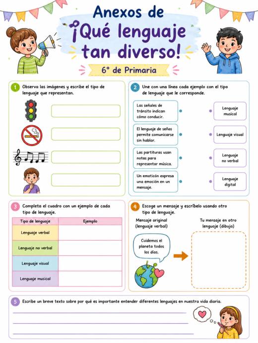 Anexos de ¡Qué lenguaje tan diverso! (6° de Primaria)
