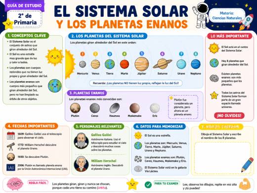 El Sistema Solar y los Planetas Enanos
