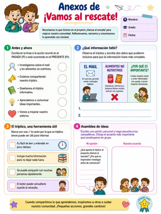 Anexos de ¡Vamos al rescate! (Primaria)