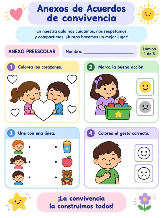 Anexos de Acuerdos de convivencia (1° de Preescolar)