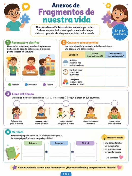 Anexos de Fragmentos de nuestra vida (Primaria)