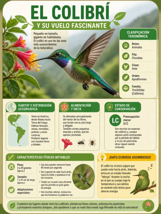 El Colibrí y su Vuelo Fascinante