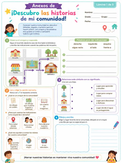 Hoja de Trabajo: Anexos de ¡Descubro las historias de mi comunidad! (Primaria)