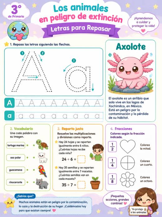 Los animales en peligro de extinción – Letras para Repasar