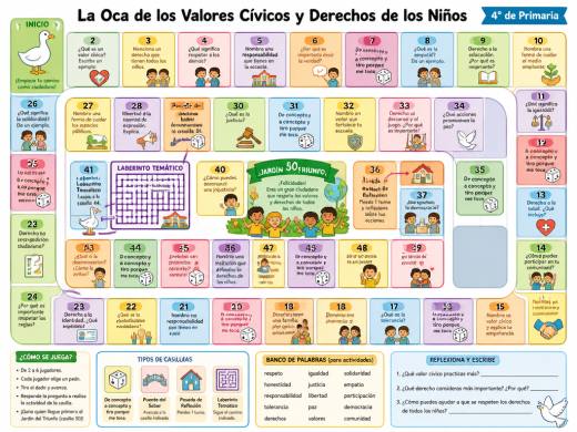 La Oca de los Valores Cívicos y Derechos de los Niños