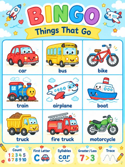Kids Picture Bingo