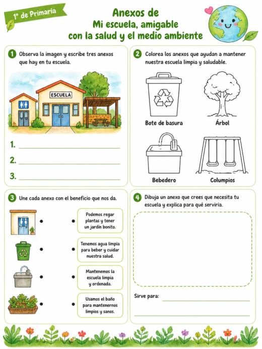 Anexos de Mi escuela, amigable con la salud y el medio ambiente (1° de Primaria)