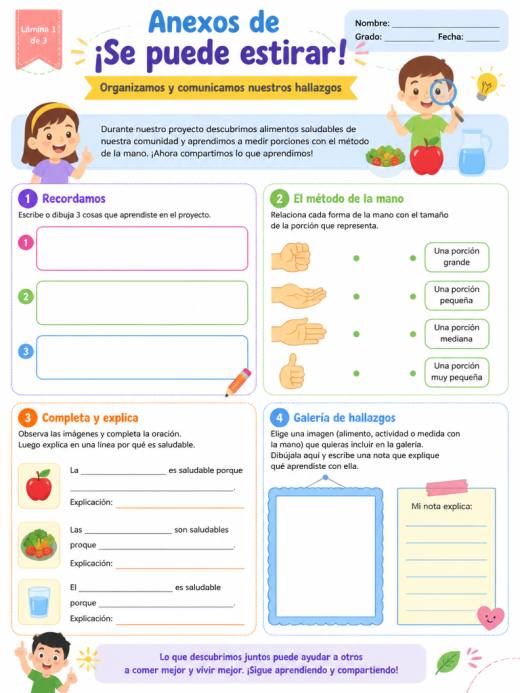 Anexos de ¡Se puede estirar! (Primaria)