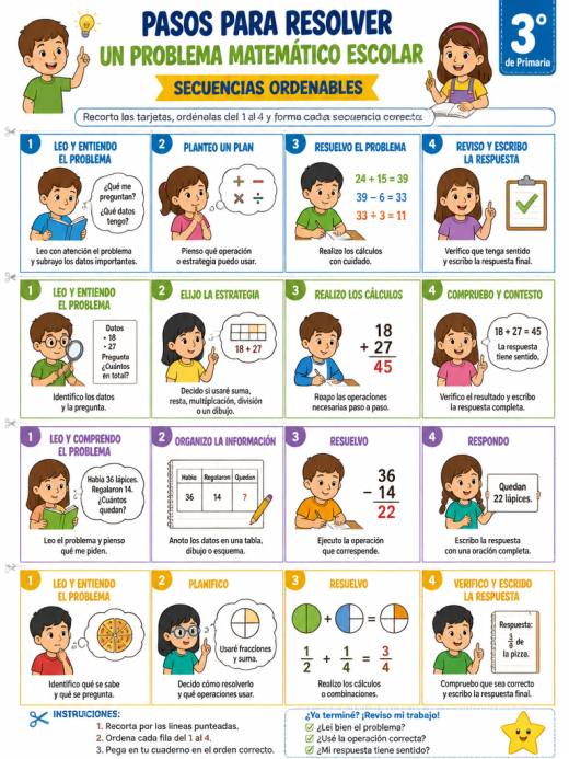 Pasos para Resolver un Problema Matemático Escolar