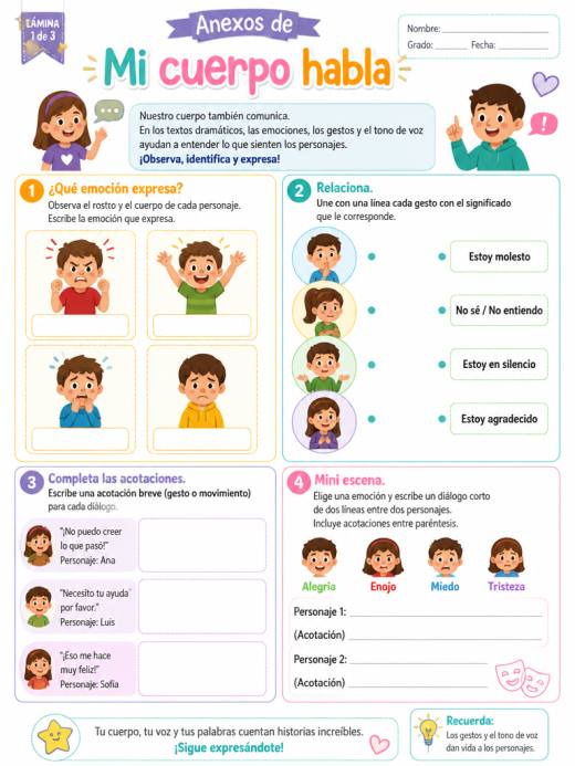 Anexos de Mi cuerpo habla (Primaria)