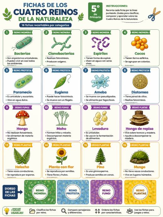 Fichas de los Cuatro Reinos de la Naturaleza