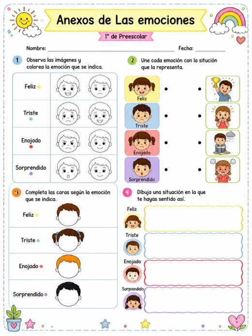 Anexos de Las emociones (1° de Preescolar)