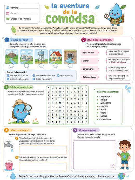 Hoja de Trabajo: la  aventura de la comodsa (4° de Primaria)