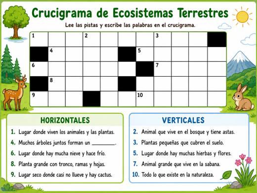 Crucigrama de Ecosistemas Terrestres