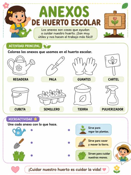 Anexos de huerto escolar (1° de Primaria)