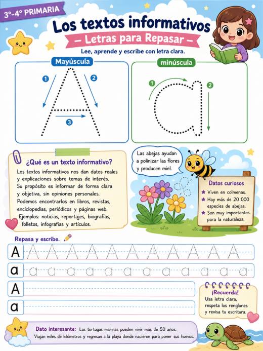 Los textos informativos – Letras para Repasar