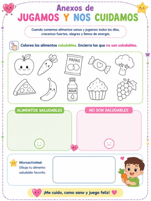 Anexos de JUGAMOS Y NOS CUIDAMOS (1° de Primaria)