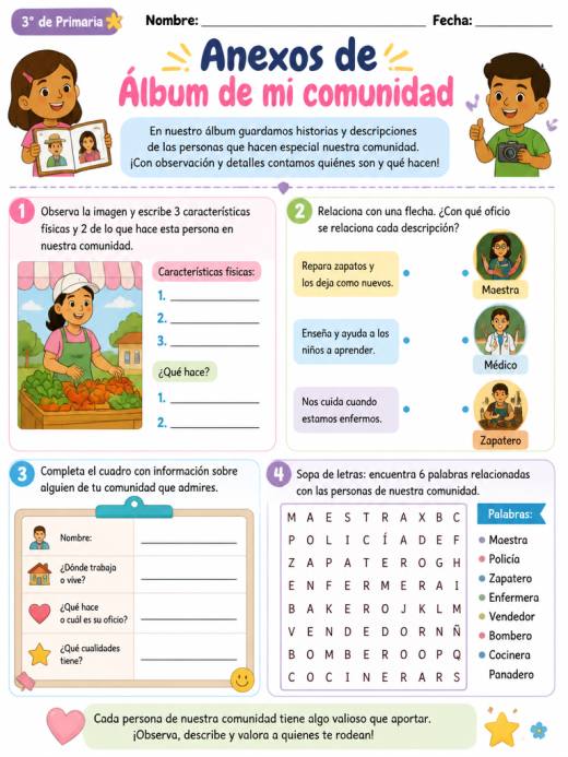 Anexos de Álbum de mi comunidad (3° de Primaria)